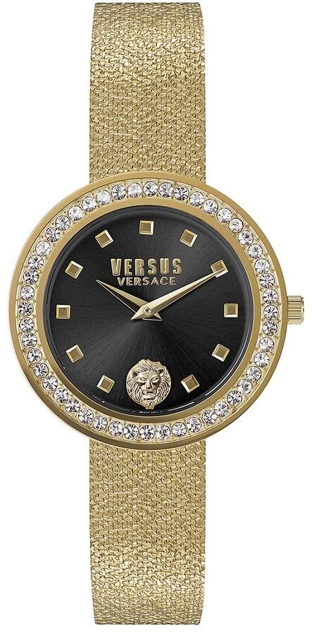 Versus Versace Womens Black 32 mm Carnaby Street Crystal 